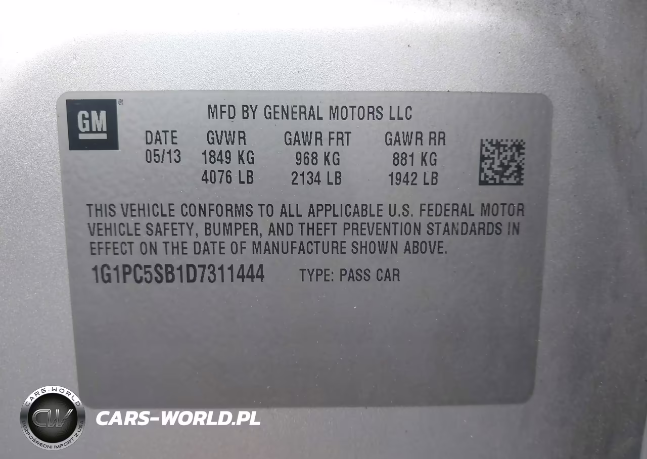 2013 Chevrolet Cruze 1Lt Auto VIN:1G1PC5SB1D7311444 - 9