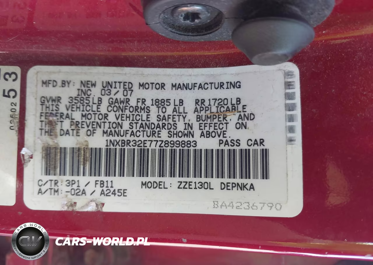 2007 Toyota Corolla Le VIN:1NXBR32E77Z899883 - 9