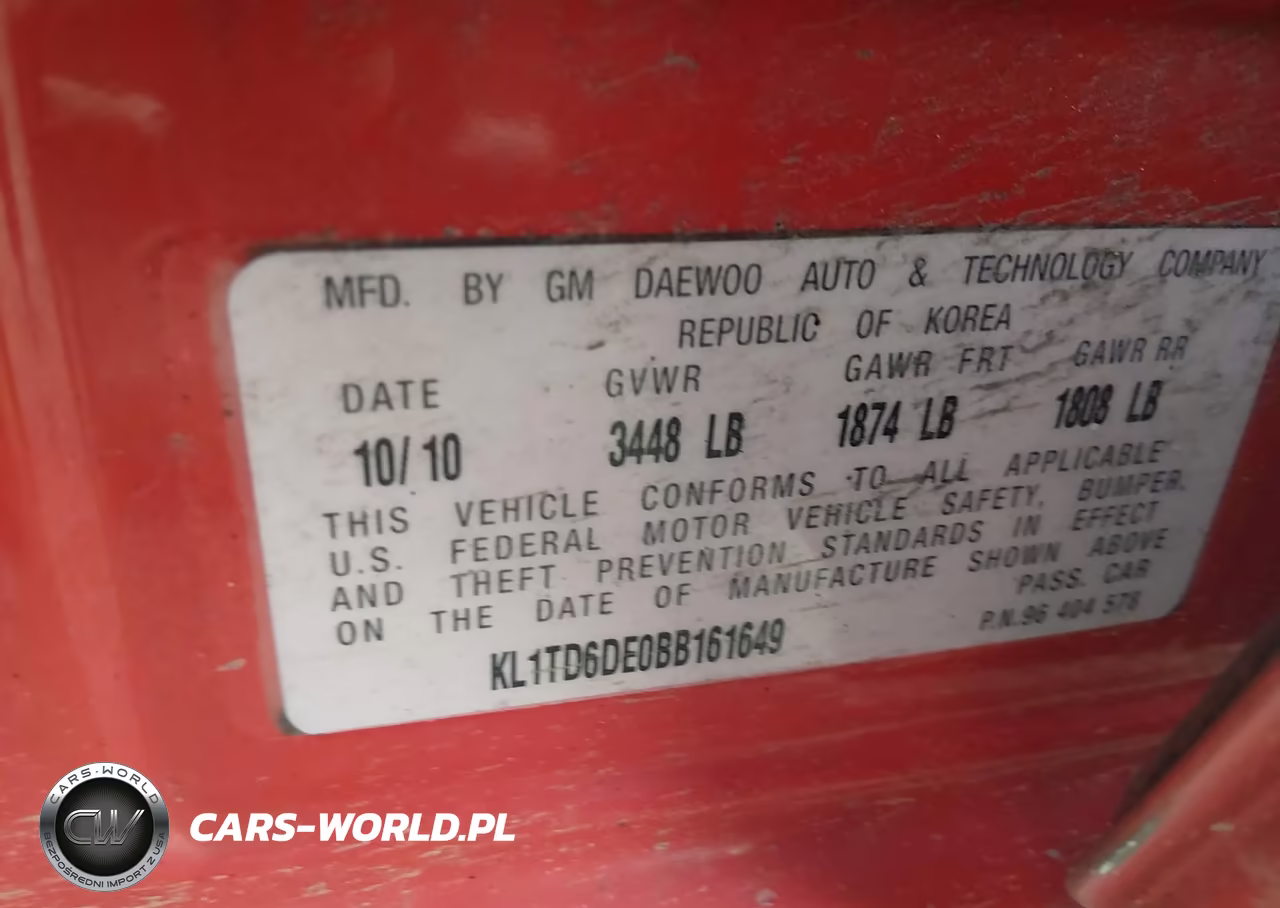 2011 Chevrolet Aveo 1Lt VIN:KL1TD6DE0BB161649 - 9
