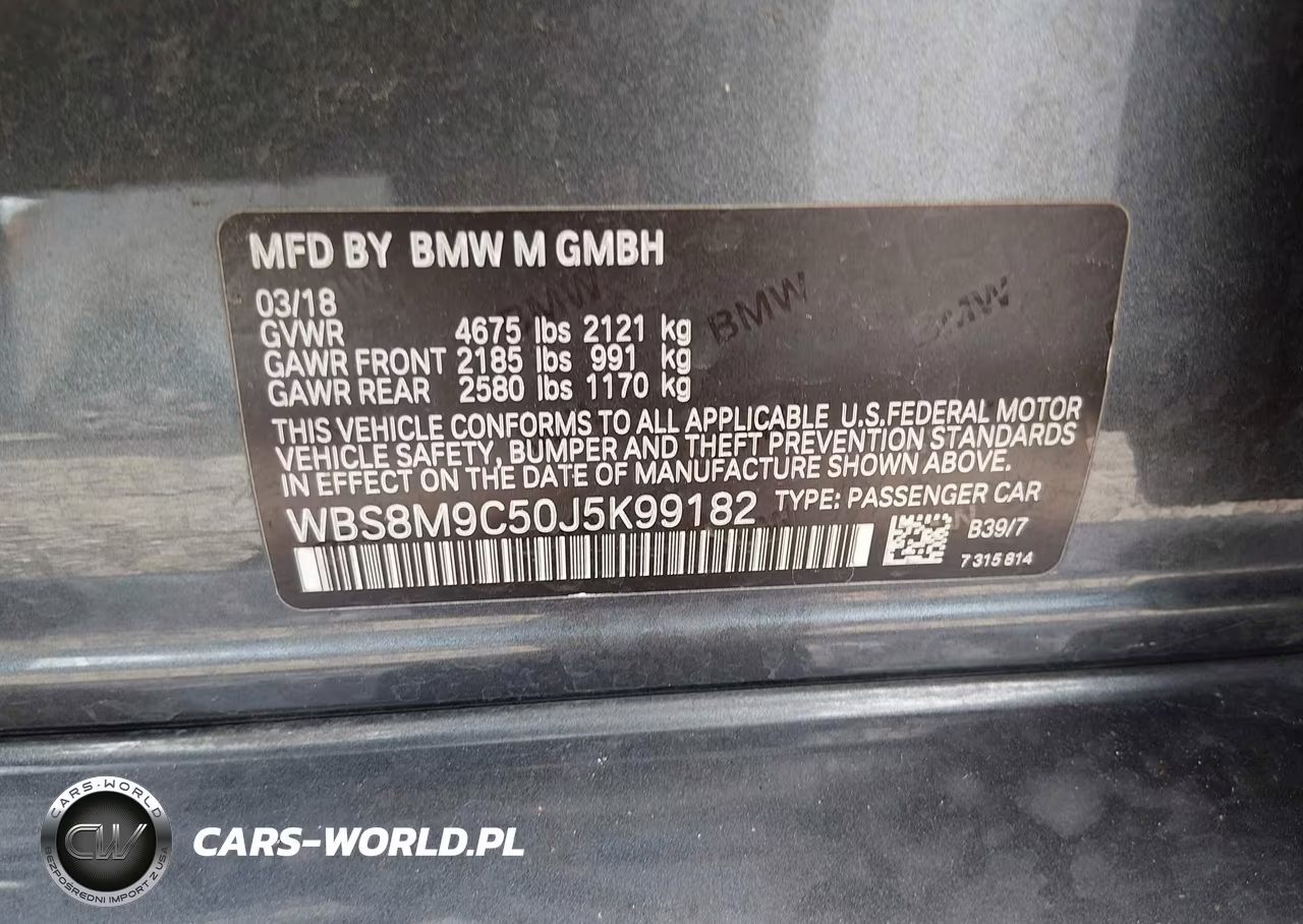 2018 BMW M3 VIN:WBS8M9C50J5K99182 - 9