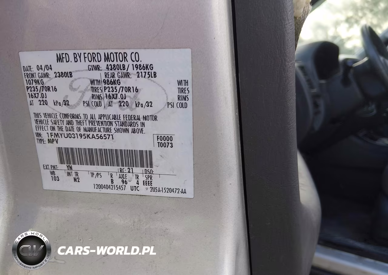 2005 Ford Escape Xlt VIN:1FMYU03195KA56571 - 9