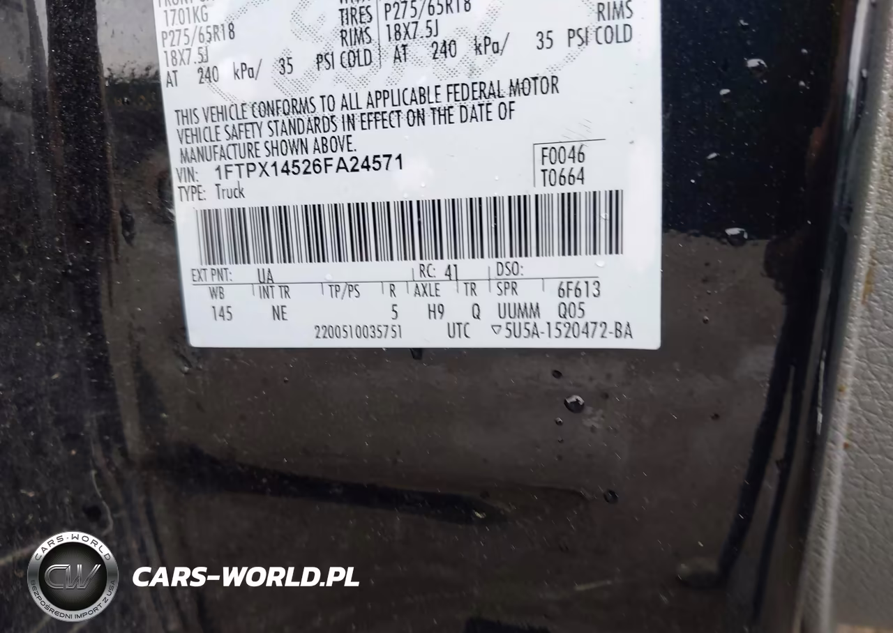 2006 Ford F-150 Fx4-Lariat-Xl-Xlt VIN:1FTPX14526FA24571 - 9