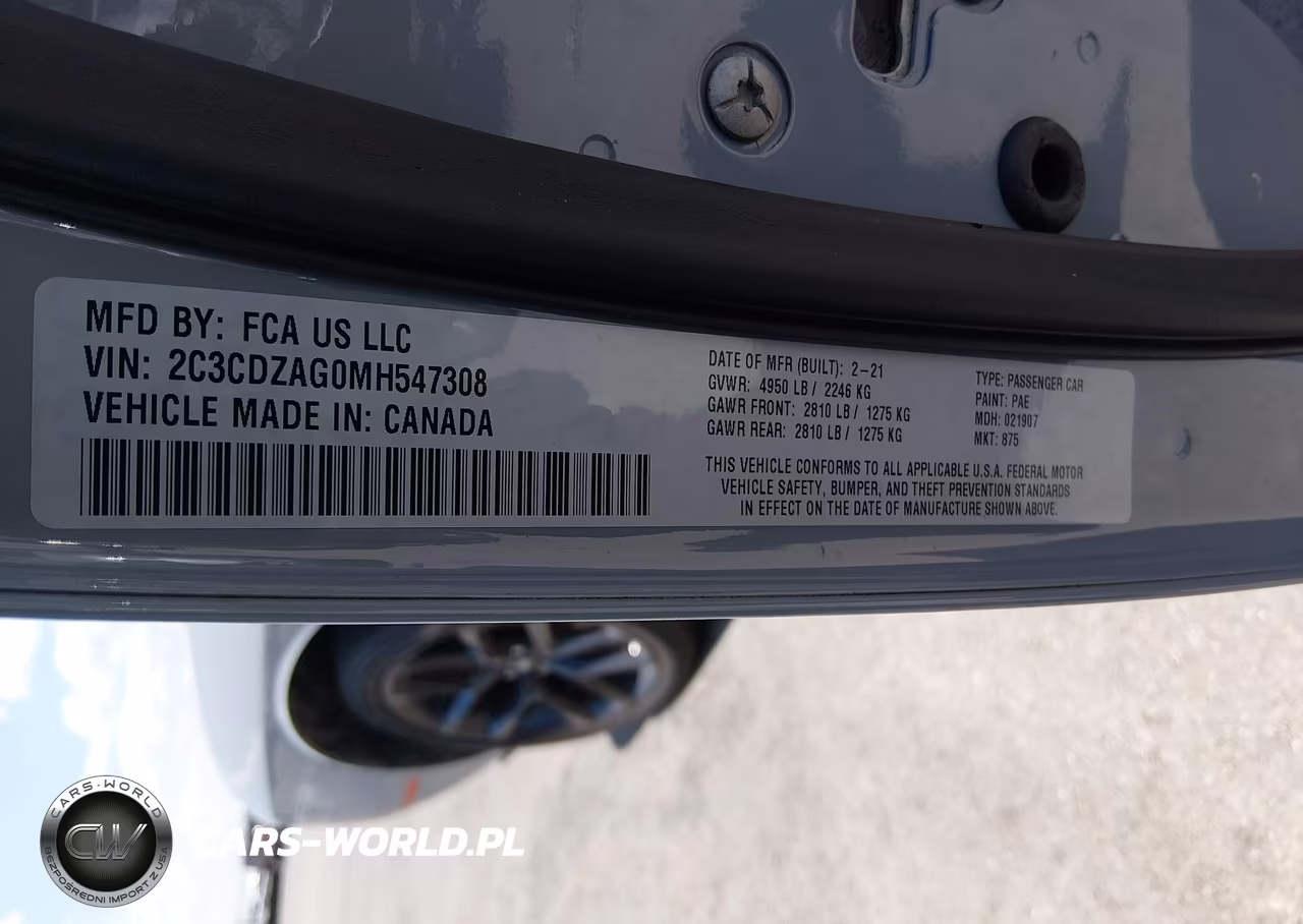 2021 Dodge Challenger Sxt VIN:2C3CDZAG0MH547308 - 9