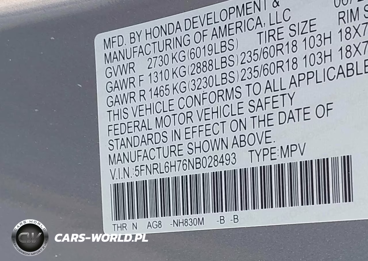 2022 Honda Odyssey Ex-L VIN:5FNRL6H76NB028493 - 9