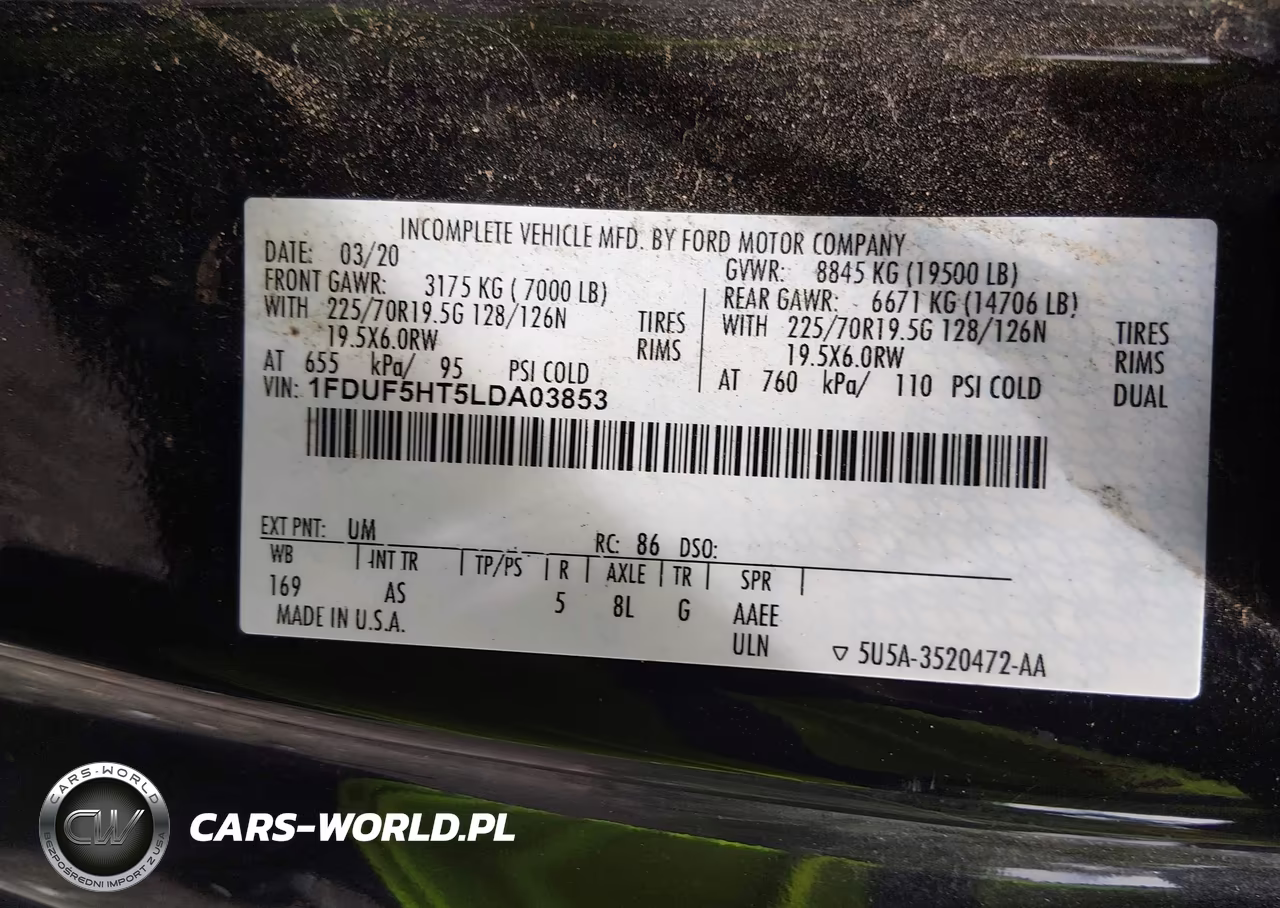 2020 Ford F-550 Chassis Xl VIN:1FDUF5HT5LDA03853 - 8