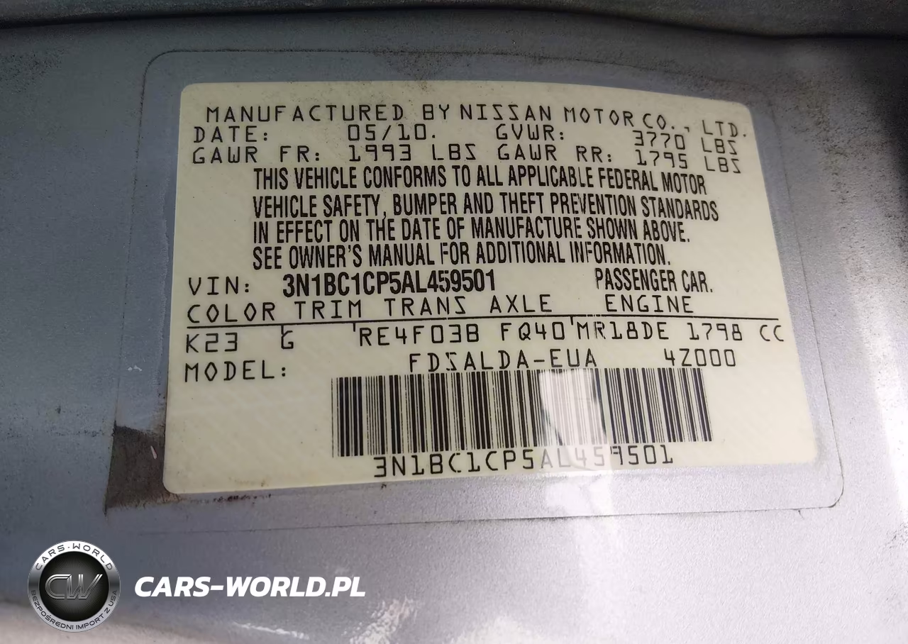 2010 Nissan Versa 1.8S VIN:3N1BC1CP5AL459501 - 9