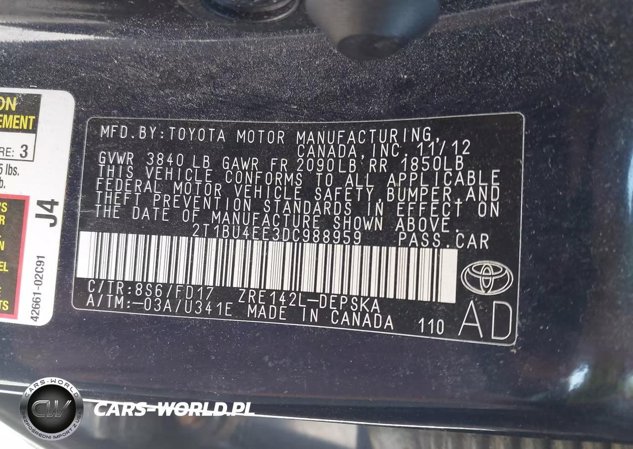 2013 Toyota Corolla S VIN:2T1BU4EE3DC988959 - 9