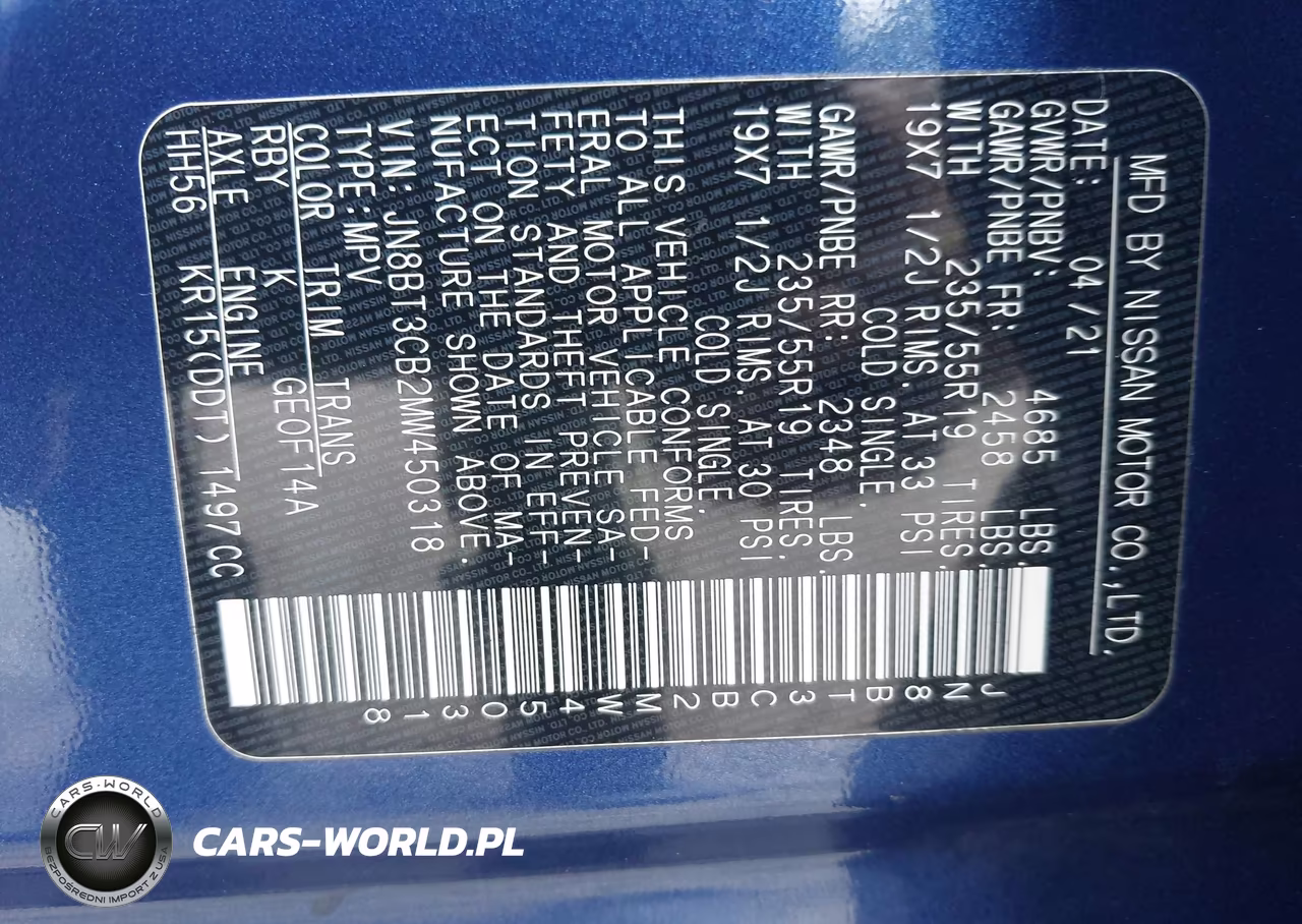 2021 Nissan Rogue VIN:JN8BT3CB2MW450318 - 9