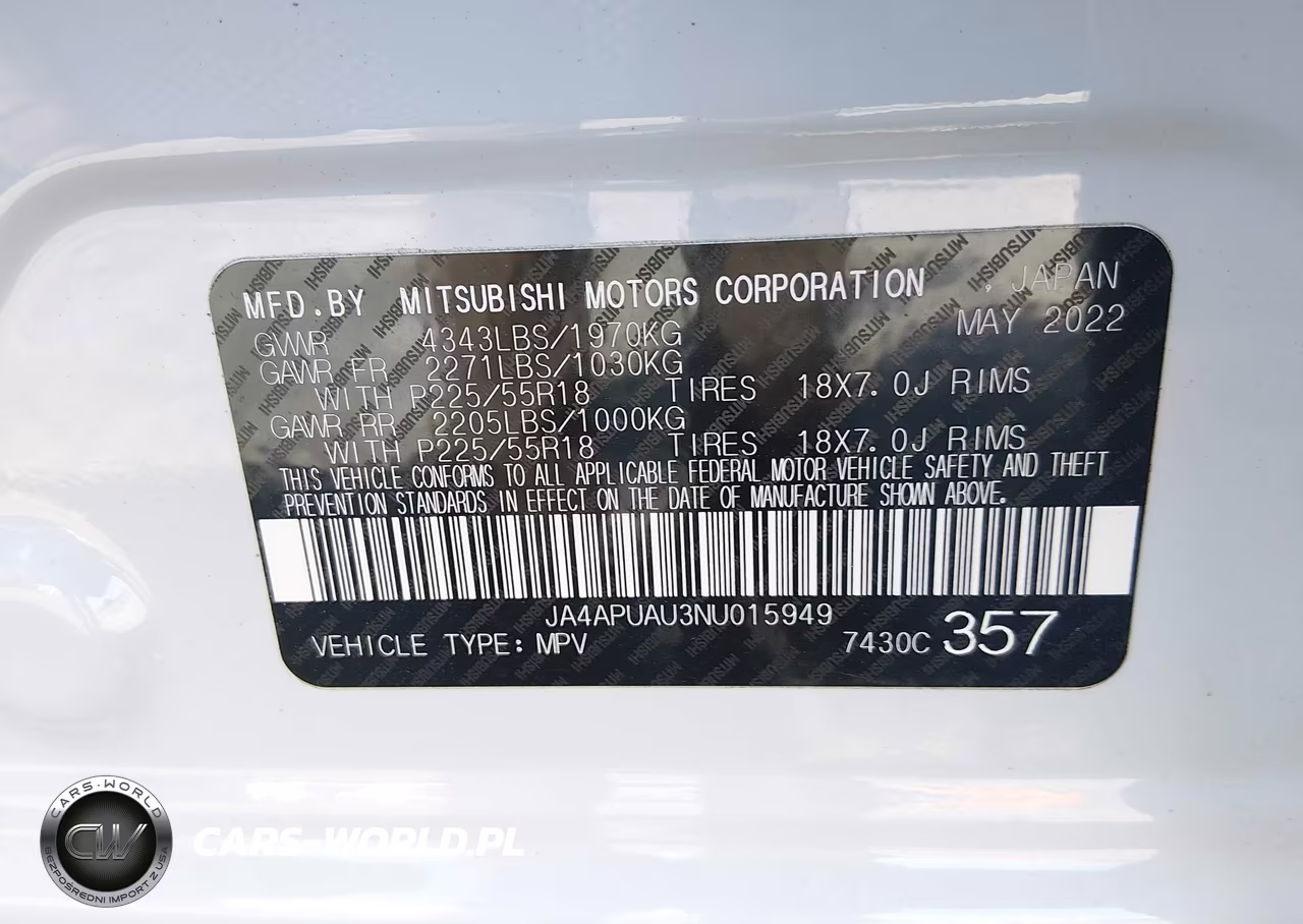 2022 Mitsubishi Outlander Sport 2.0 Be 2Wd-2.0 Es 2Wd-2.0 Le 2Wd-2.0 S 2Wd VIN:JA4APUAU3NU015949 - 9