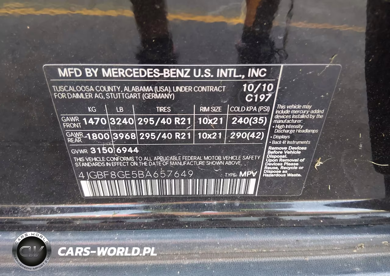 2011 Mercedes-Benz Gl 550 4Matic VIN:4JGBF8GE5BA657649 - 9