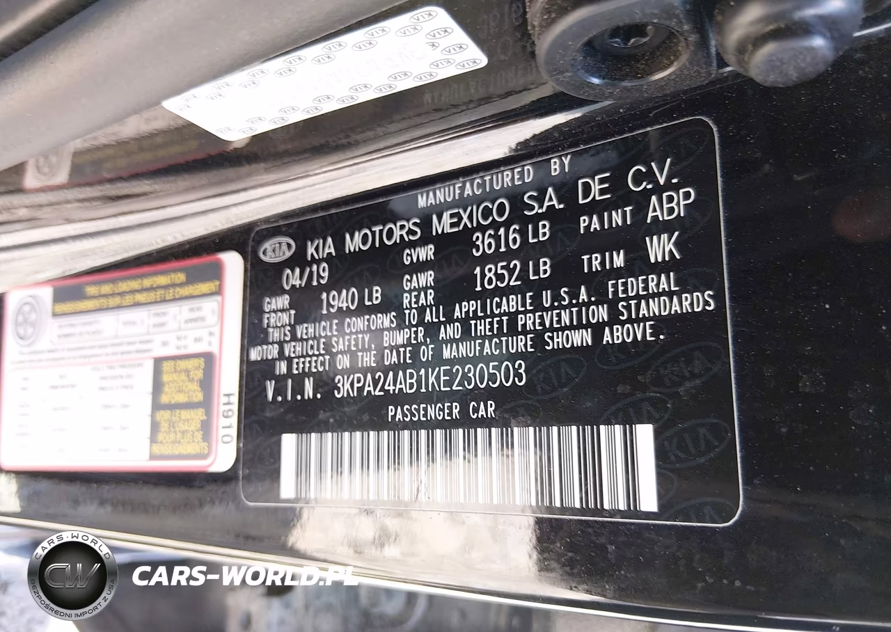 2019 Kia Rio S VIN:3KPA24AB1KE230503 - 9