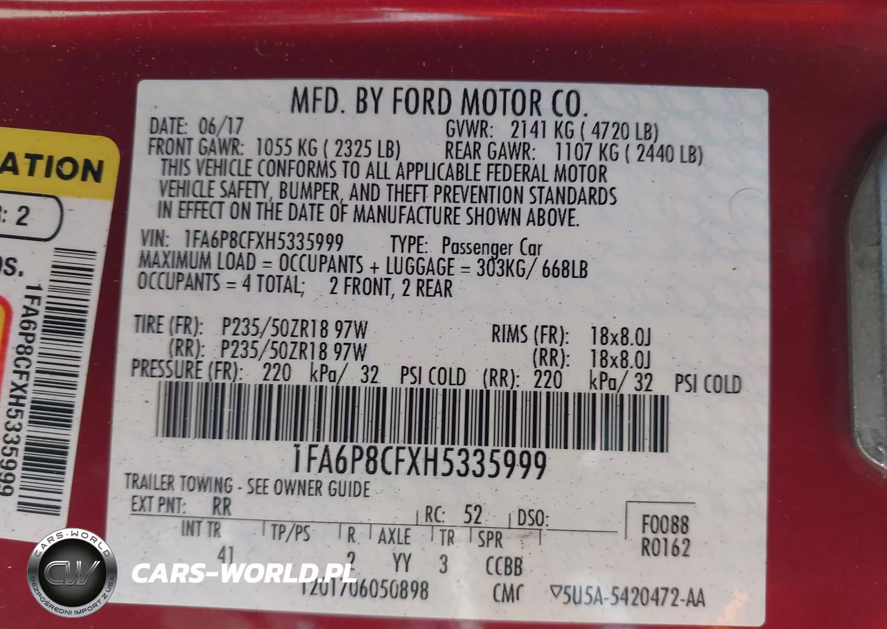 2017 Ford Mustang Gt Premium VIN:1FA6P8CFXH5335999 - 9