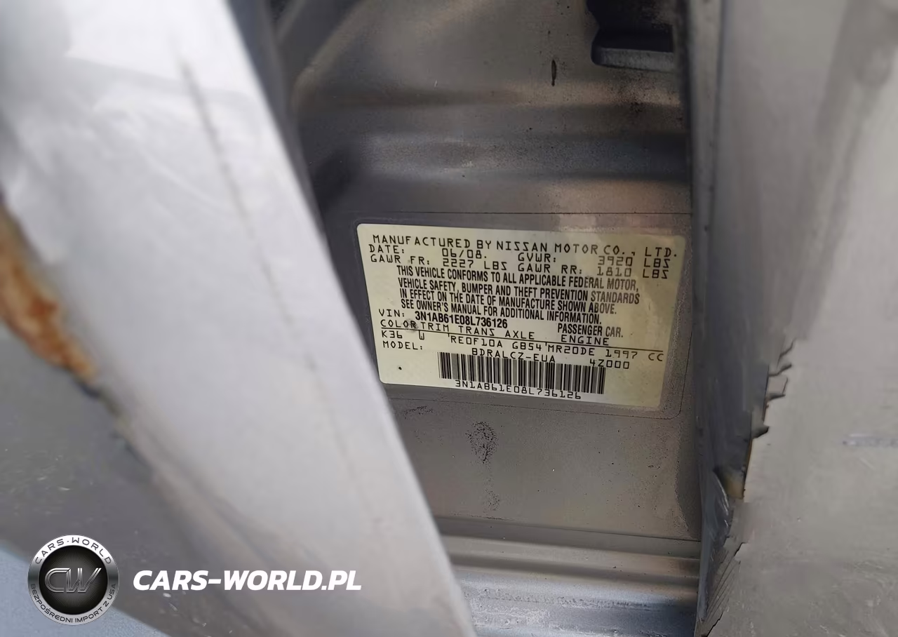 2008 Nissan Sentra 2.0 VIN:3N1AB61E08L736126 - 9