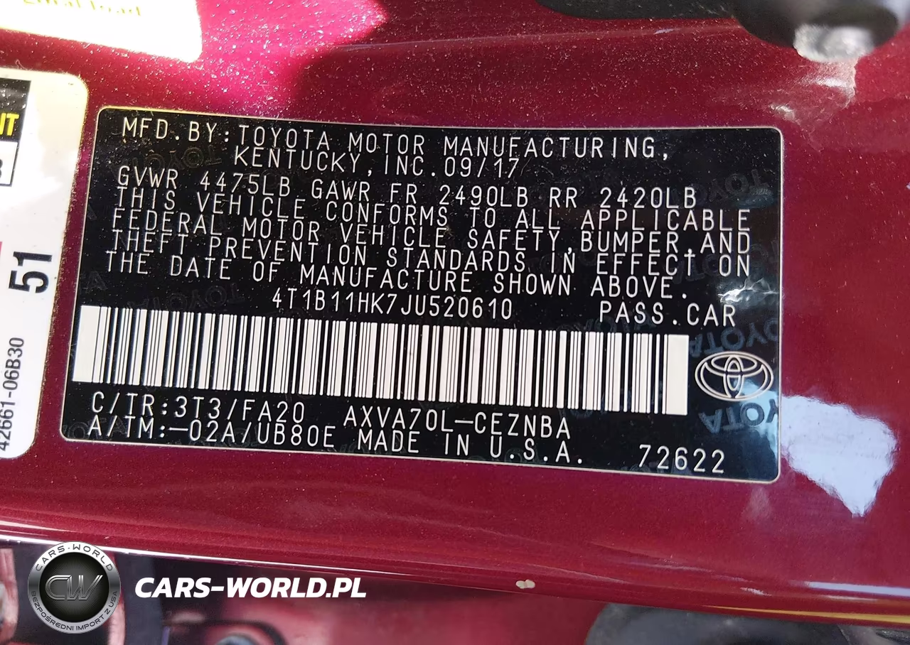 2018 Toyota Camry Le VIN:4T1B11HK7JU520610 - 9