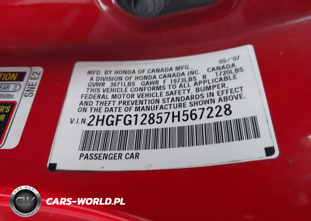 2007 Honda Civic Ex VIN:2HGFG12857H567228 - 9