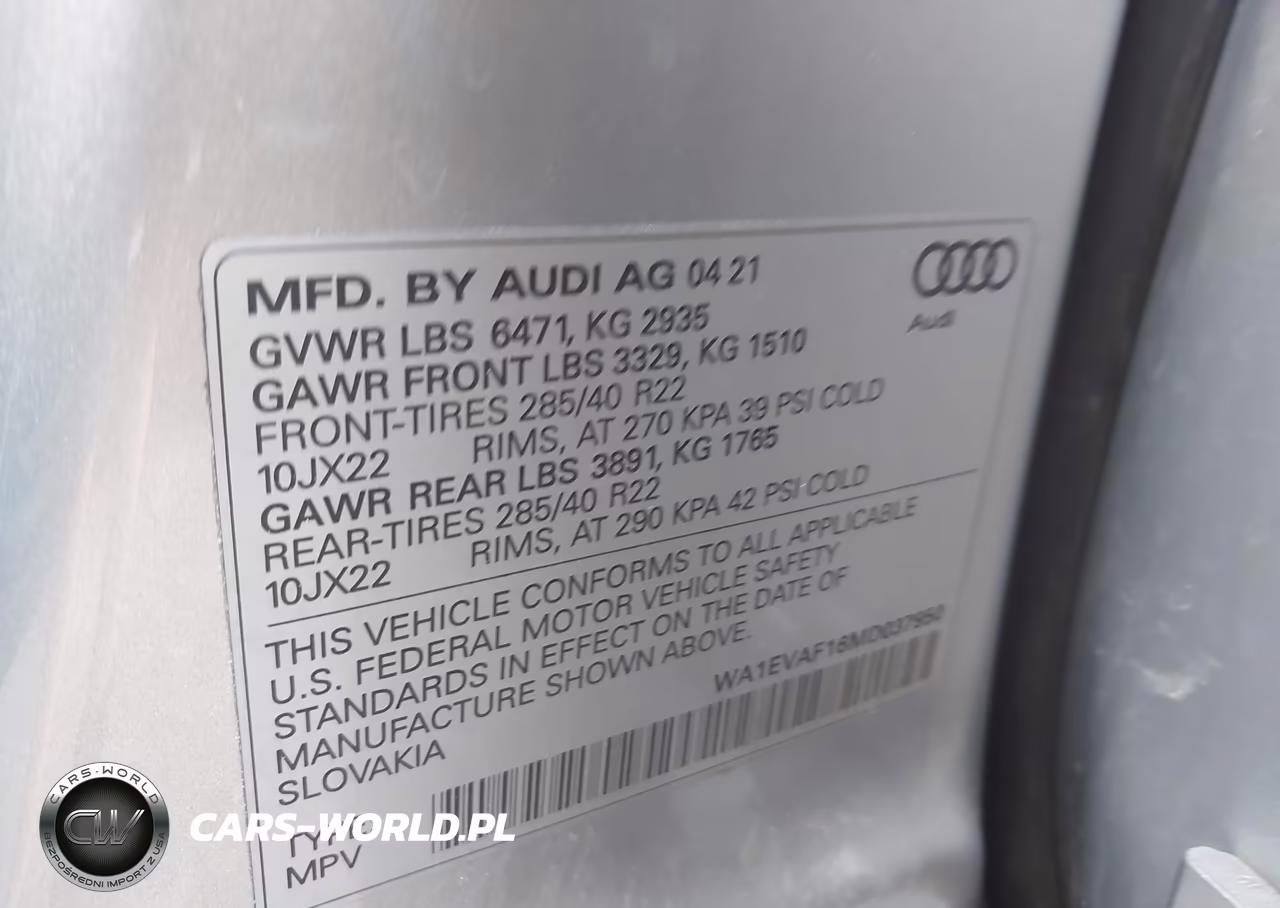 2021 Audi Q8 Premium Plus 55 Tfsi Quattro Tiptronic VIN:WA1EVAF16MD037950 - 9