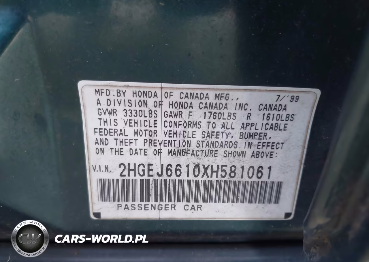 1999 Honda Civic Value Package VIN:2HGEJ6610XH581061 - 9