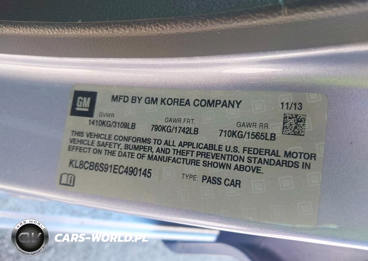 2014 Chevrolet Spark Ls Auto VIN:KL8CB6S91EC490145 - 9