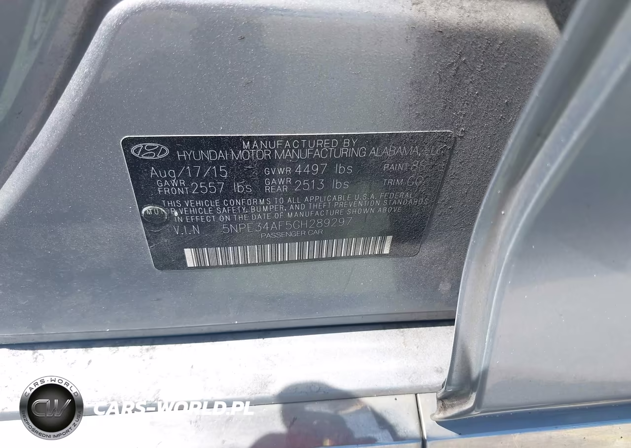 2016 Hyundai Sonata Sport VIN:5NPE34AF5GH289297 - 9
