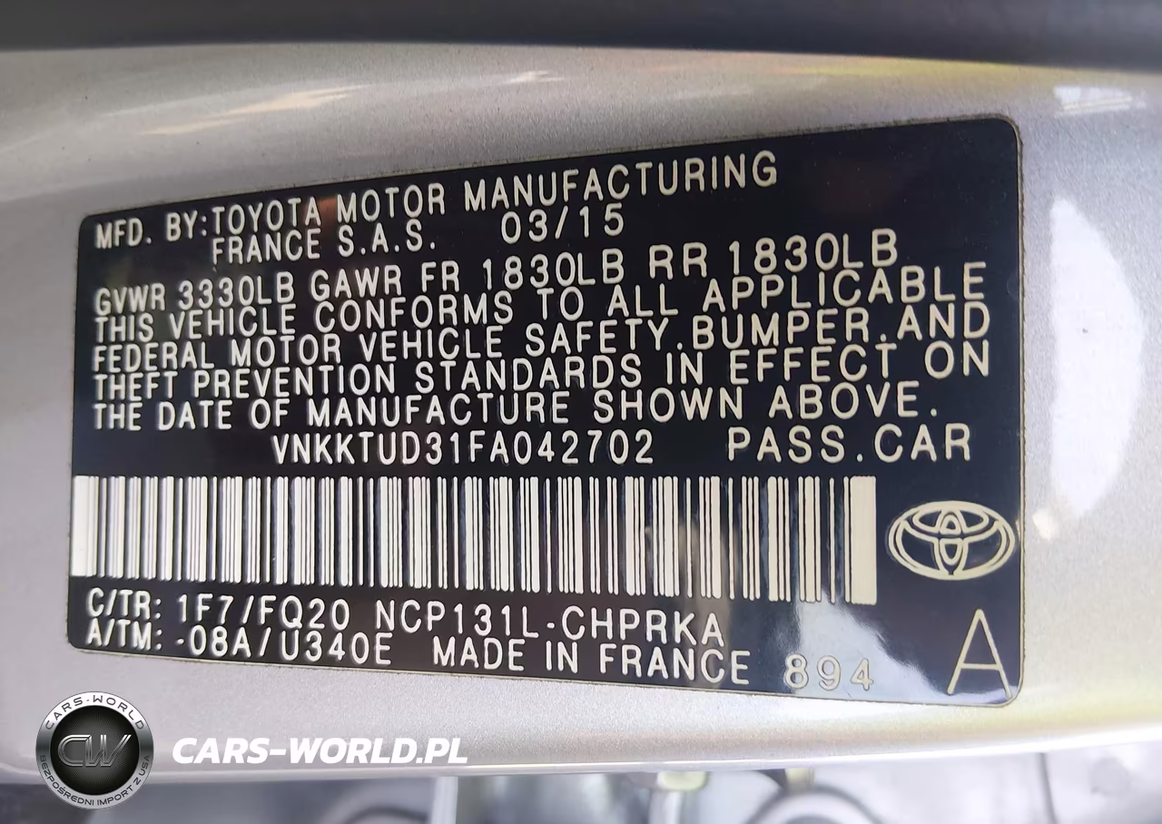 2015 Toyota Yaris L VIN:VNKKTUD31FA042702 - 9