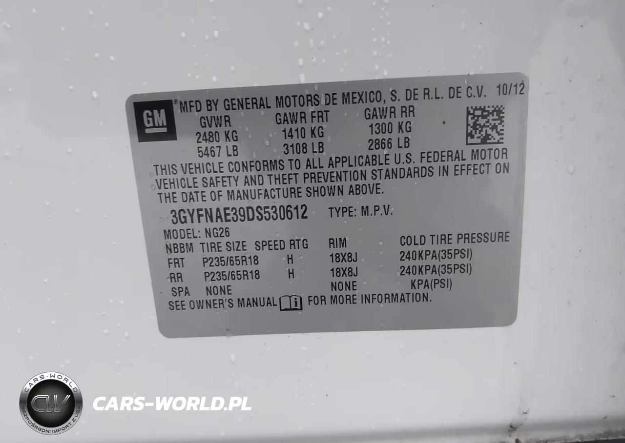 2013 Cadillac Srx Standard VIN:3GYFNAE39DS530612 - 9