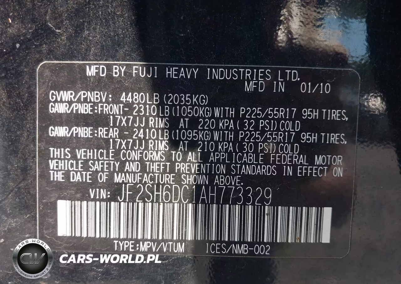 2010 Subaru Forester 2.5X Limited VIN:JF2SH6DC1AH773329 - 9