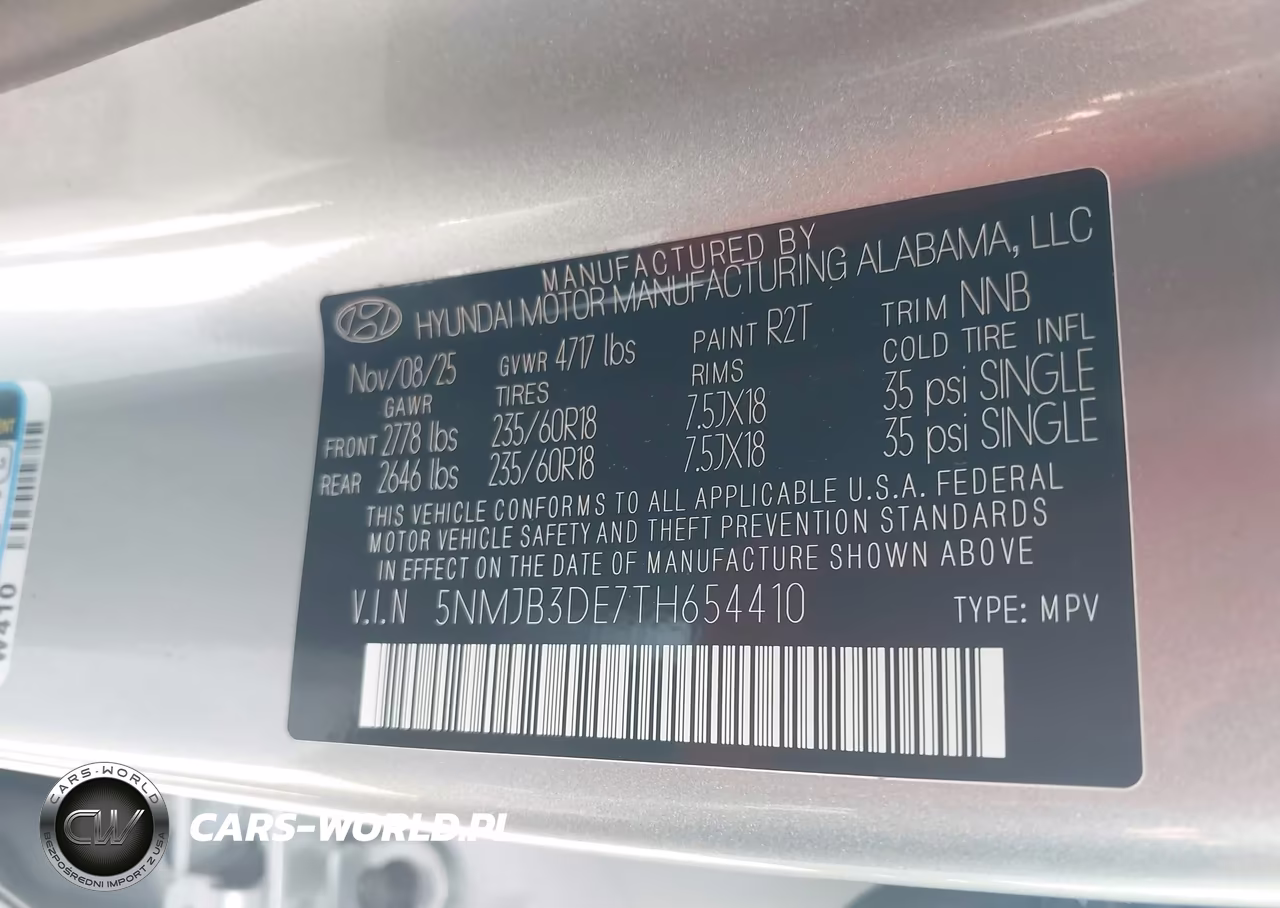 2026 Hyundai Tucson Sel VIN:5NMJB3DE7TH654410 - 9