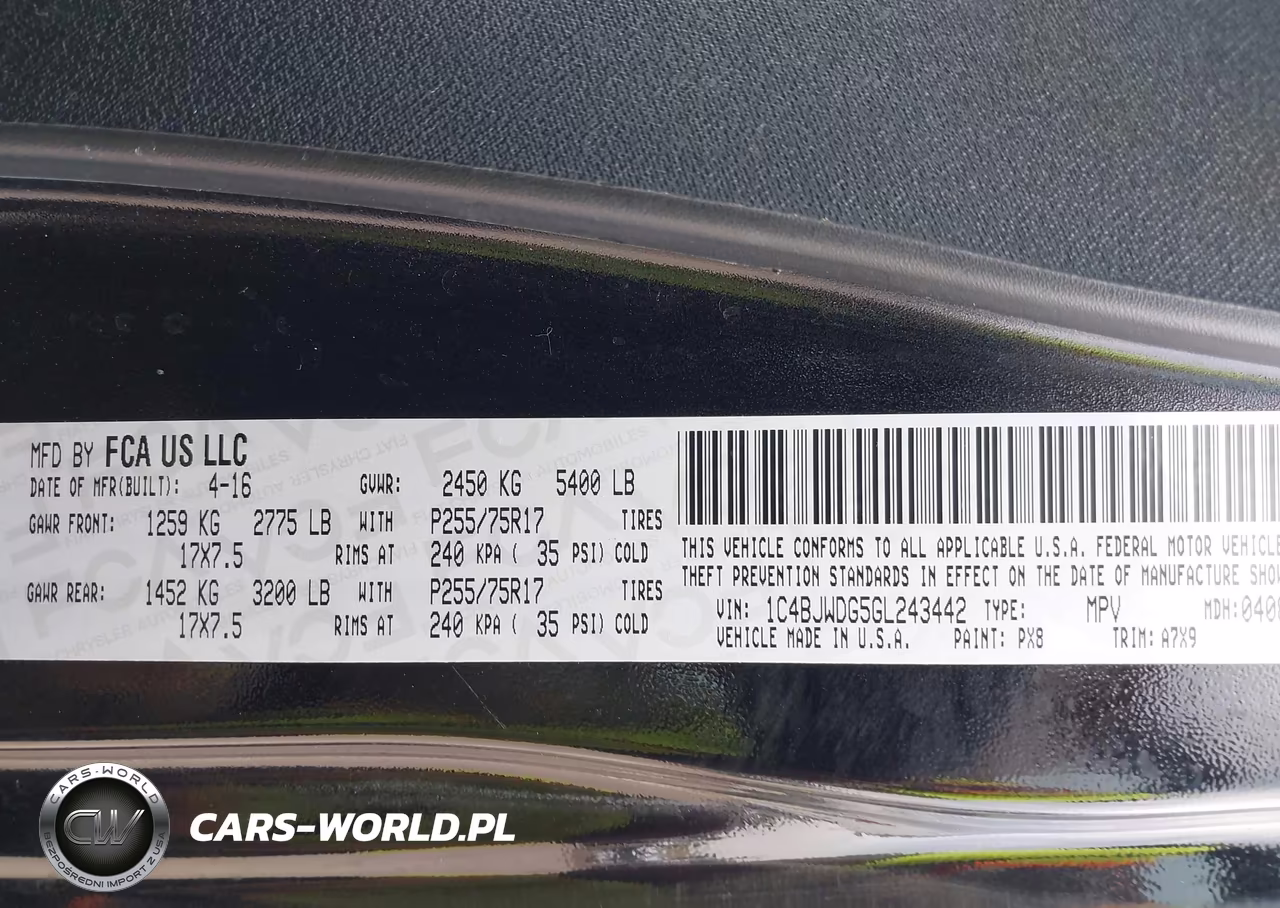 2016 Jeep Wrangler Unlimited Sport VIN:1C4BJWDG5GL243442 - 9