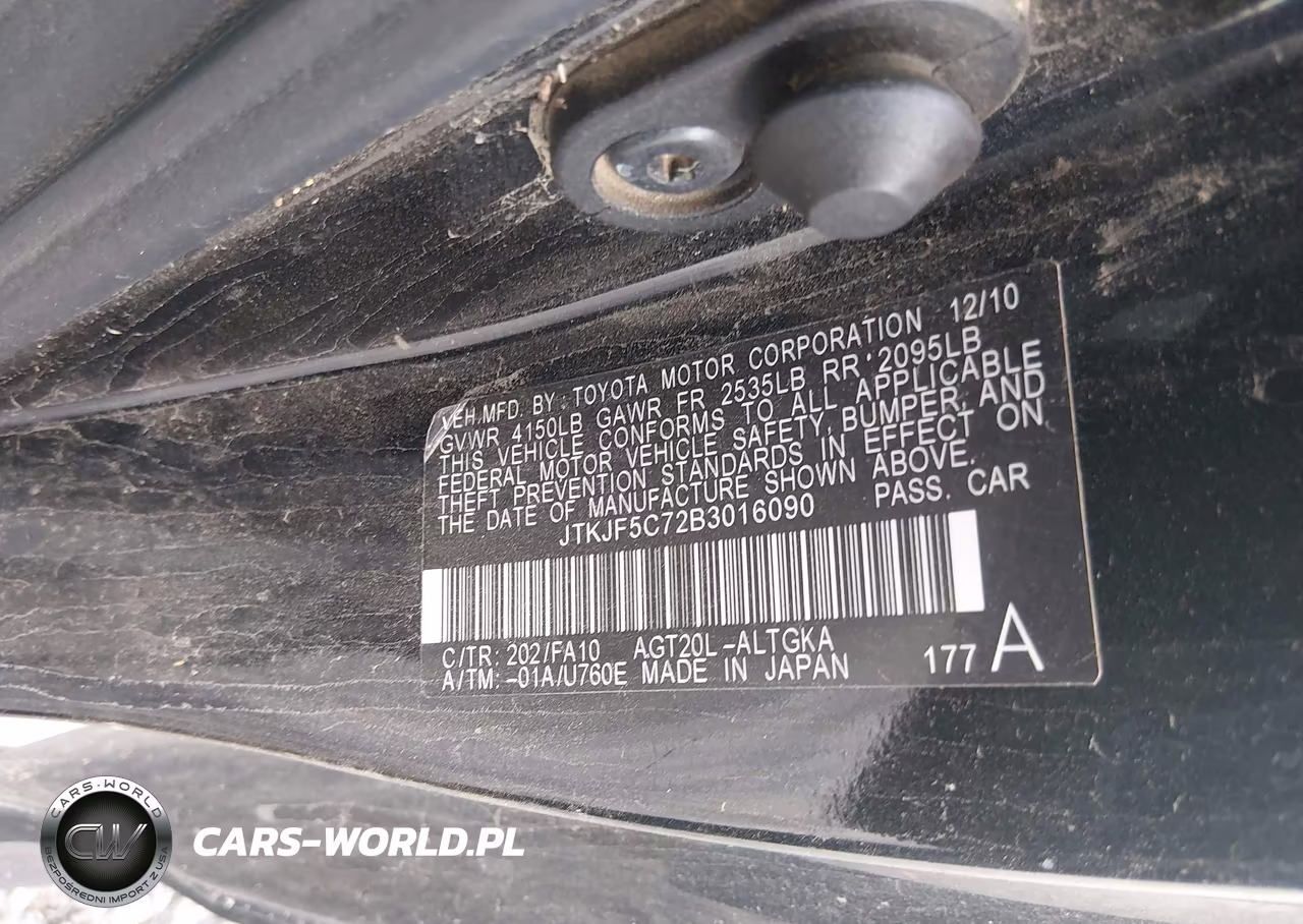 2011 Scion Tc VIN:JTKJF5C72B3016090 - 9