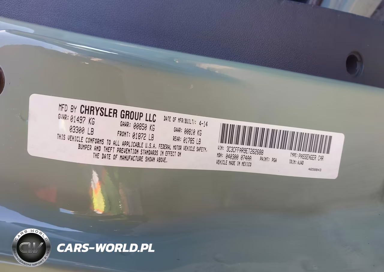 2014 Fiat 500 Pop VIN:3C3CFFAR9ET262688 - 9