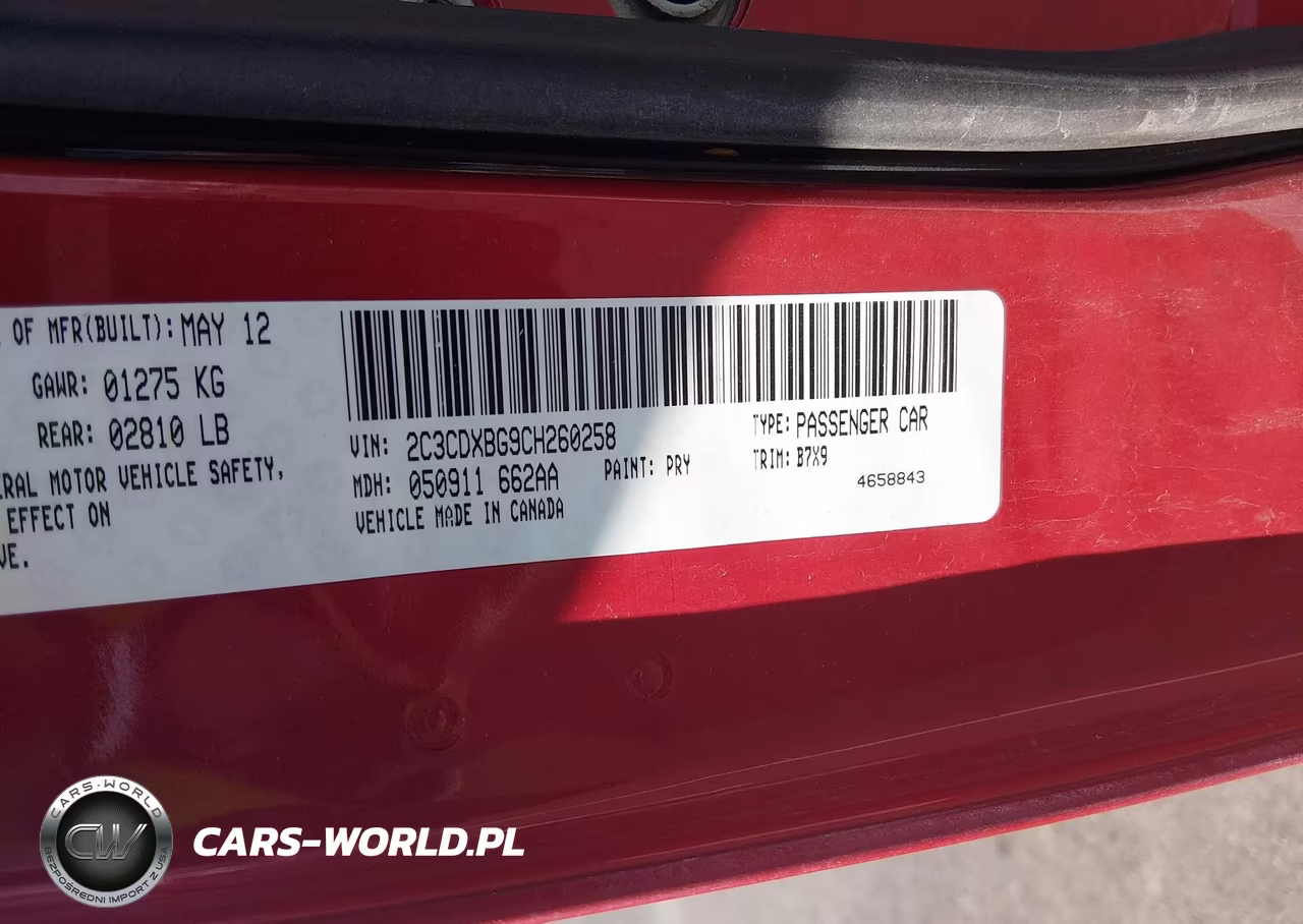 2012 Dodge Charger Se VIN:2C3CDXBG9CH260258 - 9