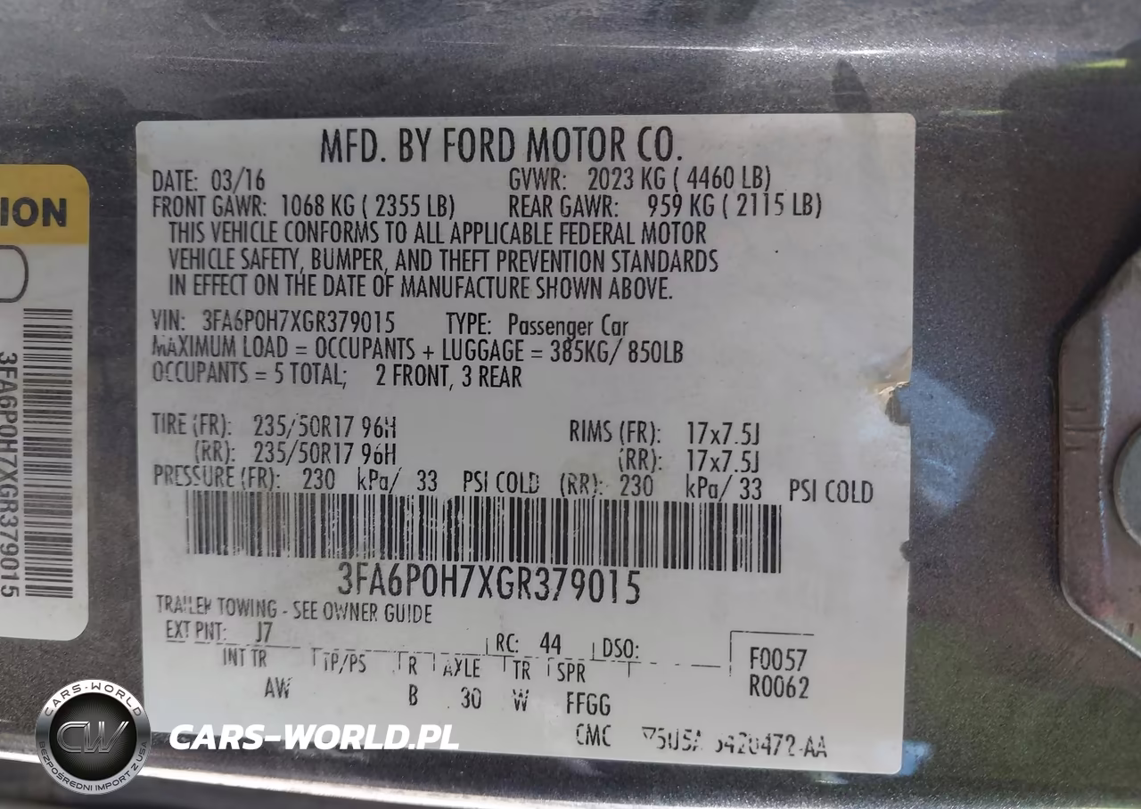 2016 Ford Fusion Se VIN:3FA6P0H7XGR379015 - 9