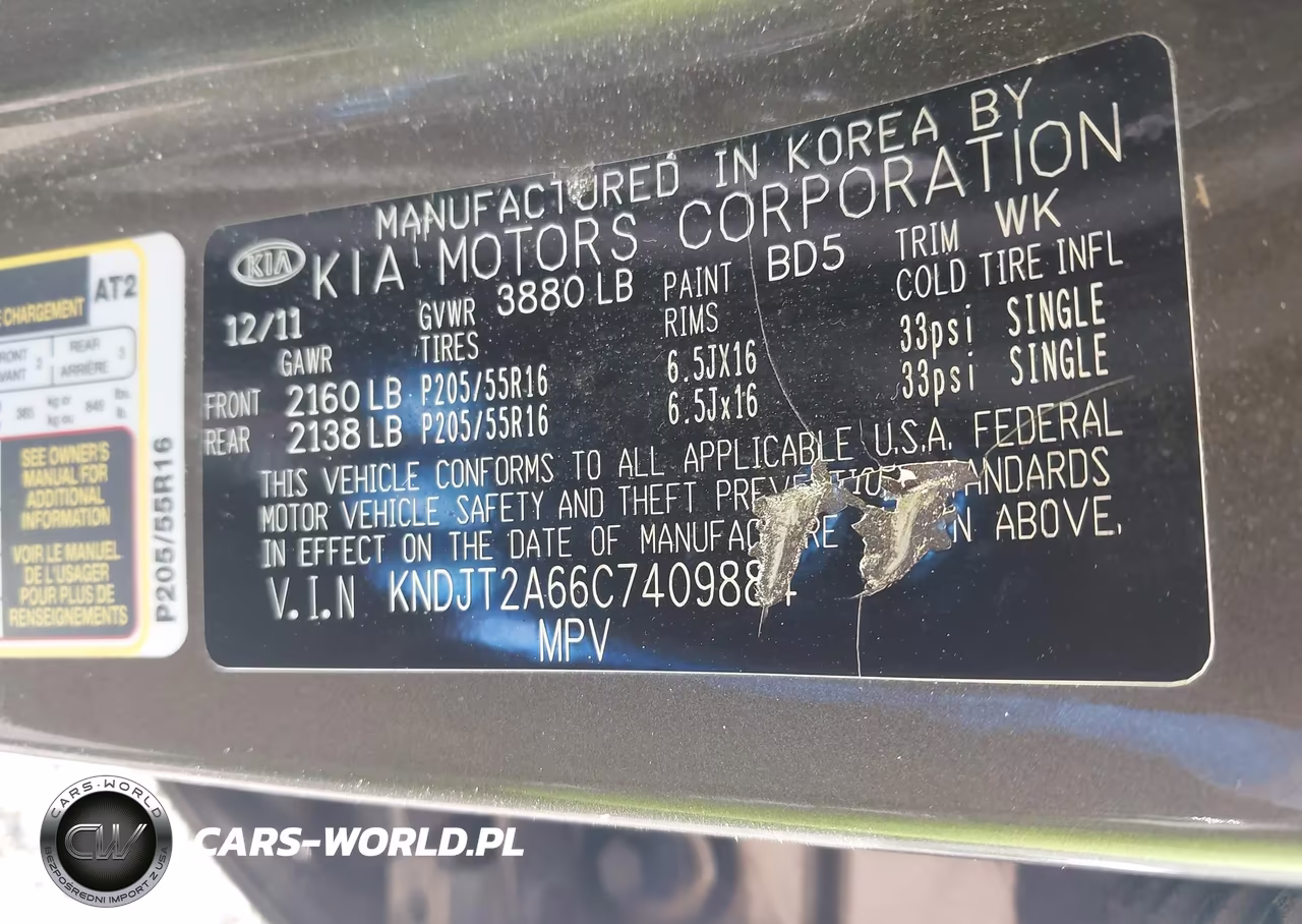2012 Kia Soul + VIN:KNDJT2A66C7409884 - 9