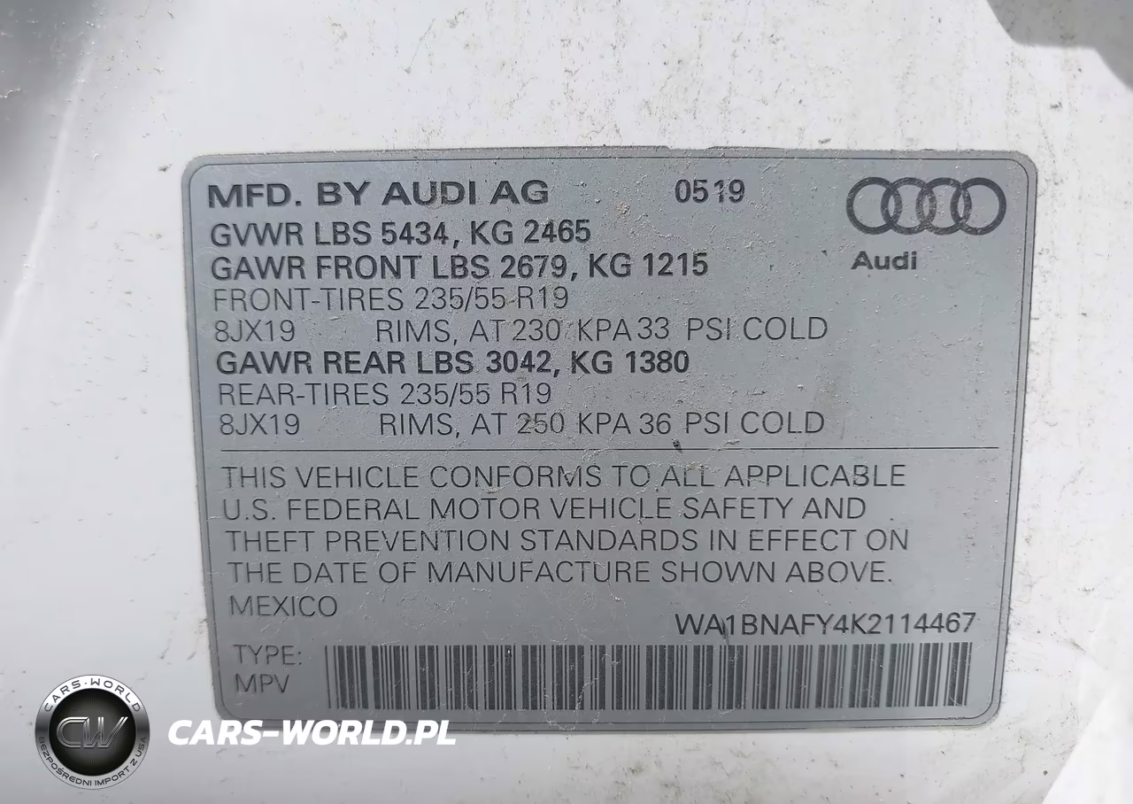2019 Audi Q5 45 Premium VIN:WA1BNAFY4K2114467 - 9