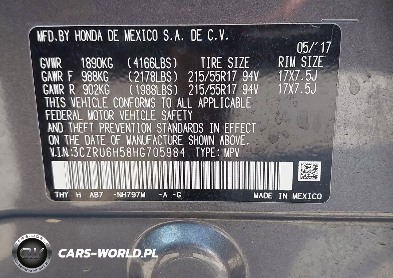 2017 Honda Hr-V Ex VIN:3CZRU6H58HG705984 - 9