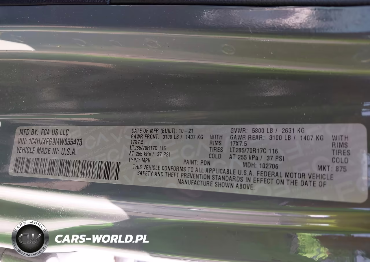 2021 Jeep Wrangler Unlimited Rubicon 4X4 VIN:1C4HJXFG9MW855473 - 9
