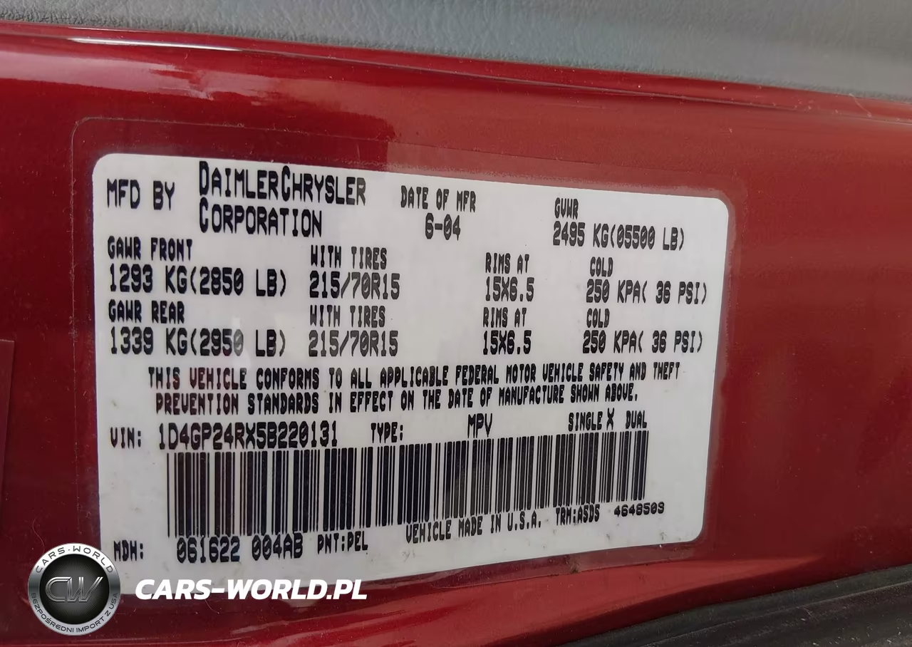 2005 Dodge Grand Caravan Se VIN:1D4GP24RX5B220131 - 9