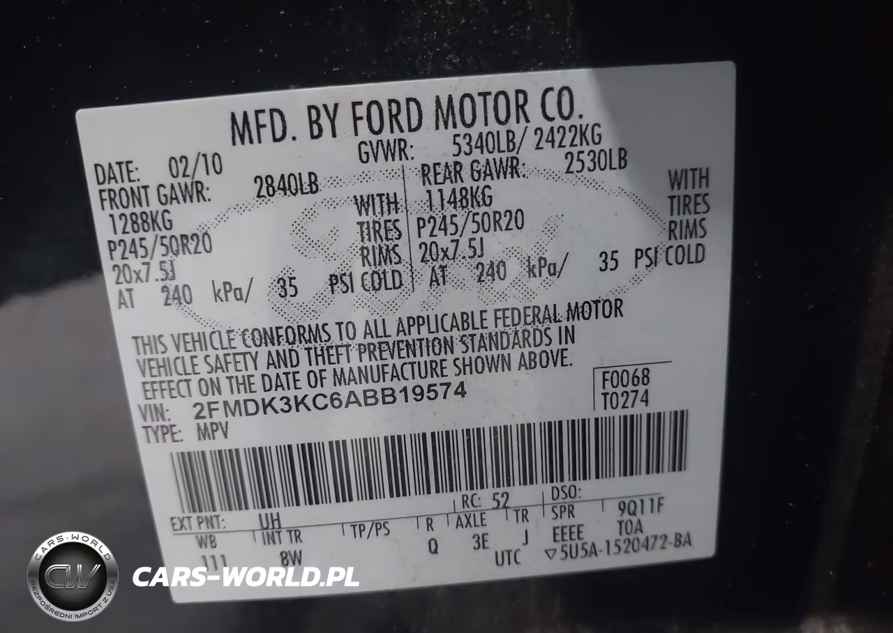 2010 Ford Edge Limited VIN:2FMDK3KC6ABB19574 - 9