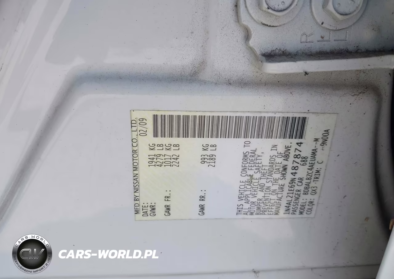 2009 Nissan Altima 2.5 S VIN:1N4AL21E69N487874 - 9
