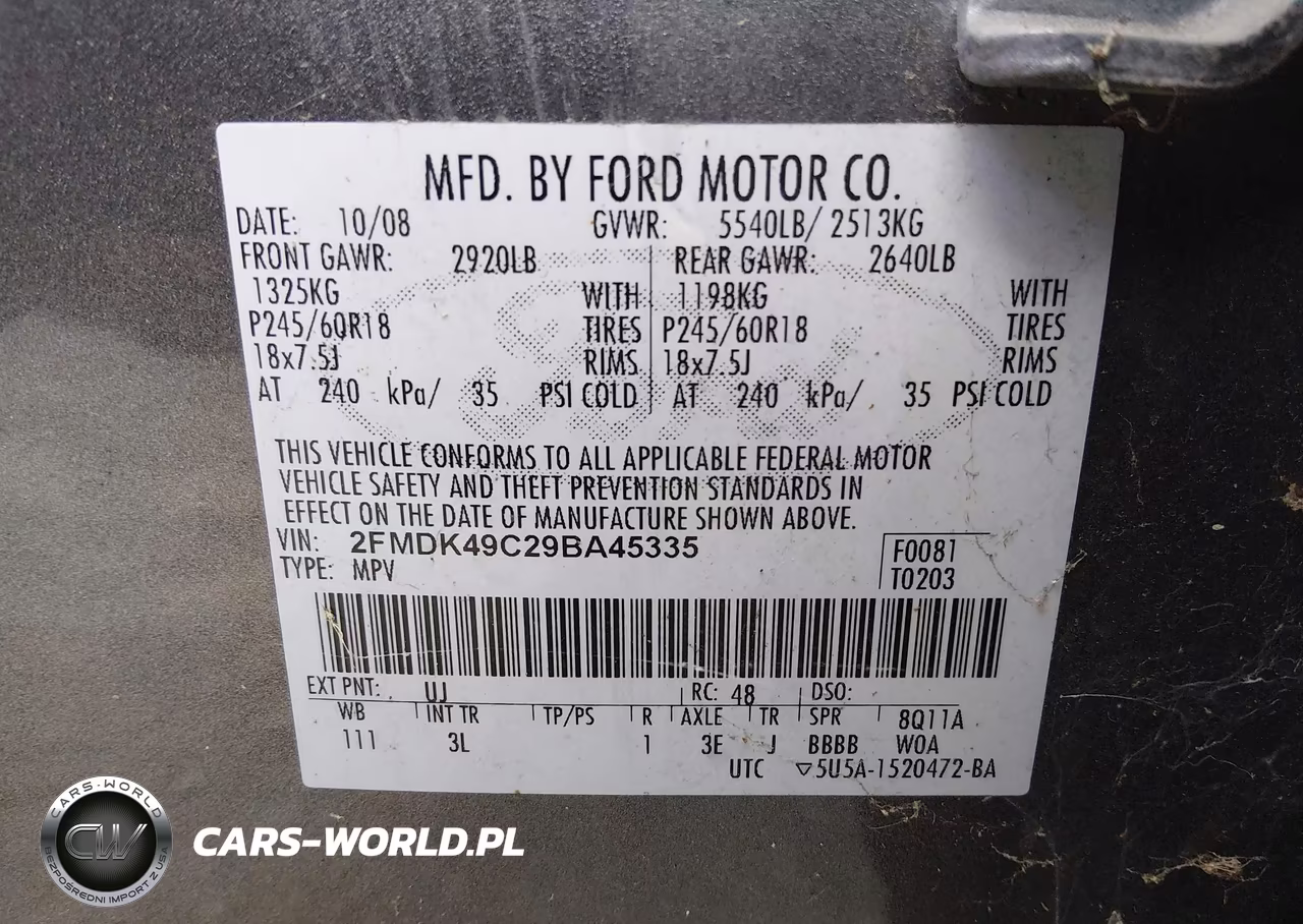 2009 Ford Edge Limited VIN:2FMDK49C29BA45335 - 9
