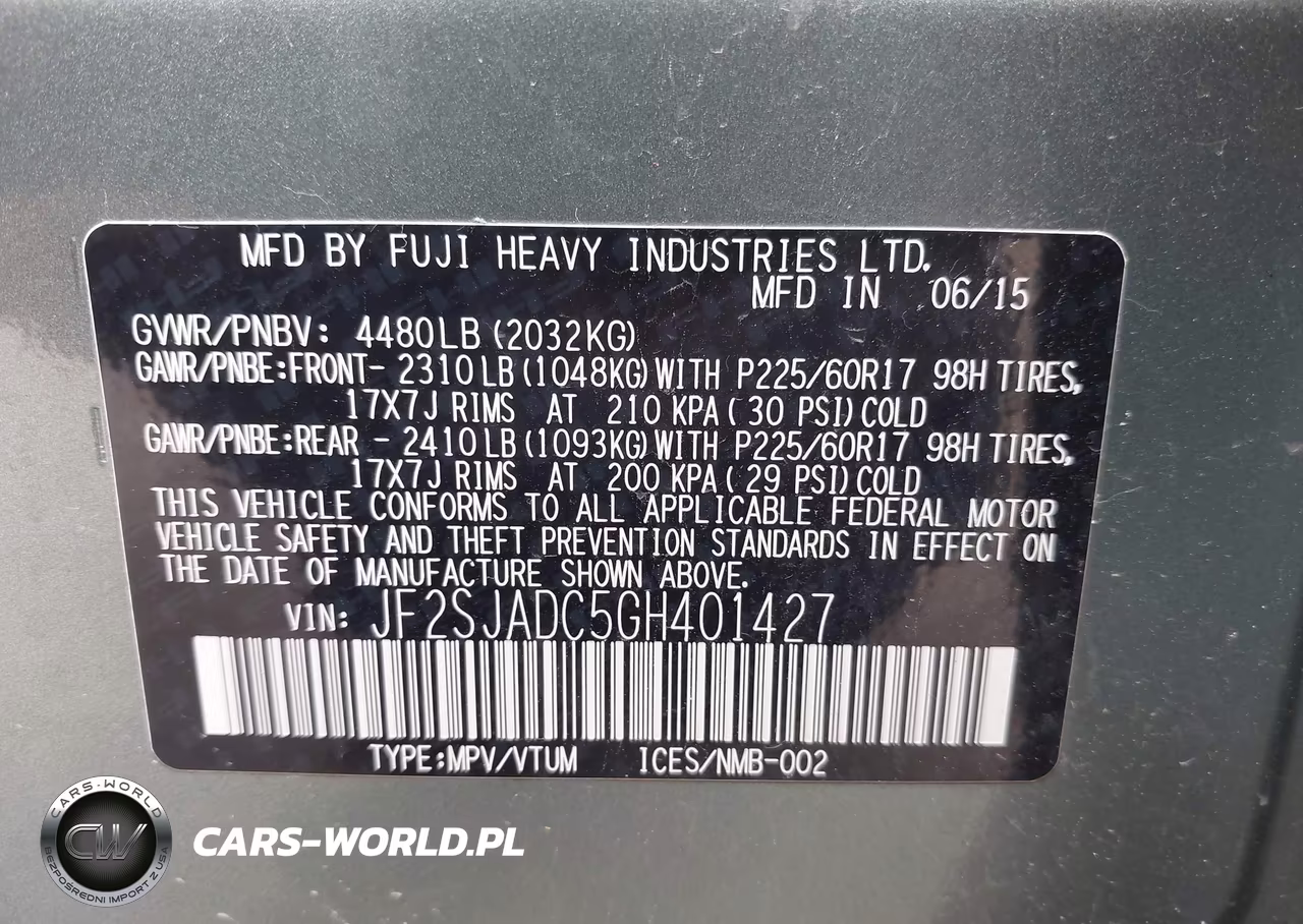 2016 Subaru Forester 2.5I Premium VIN:JF2SJADC5GH401427 - 9
