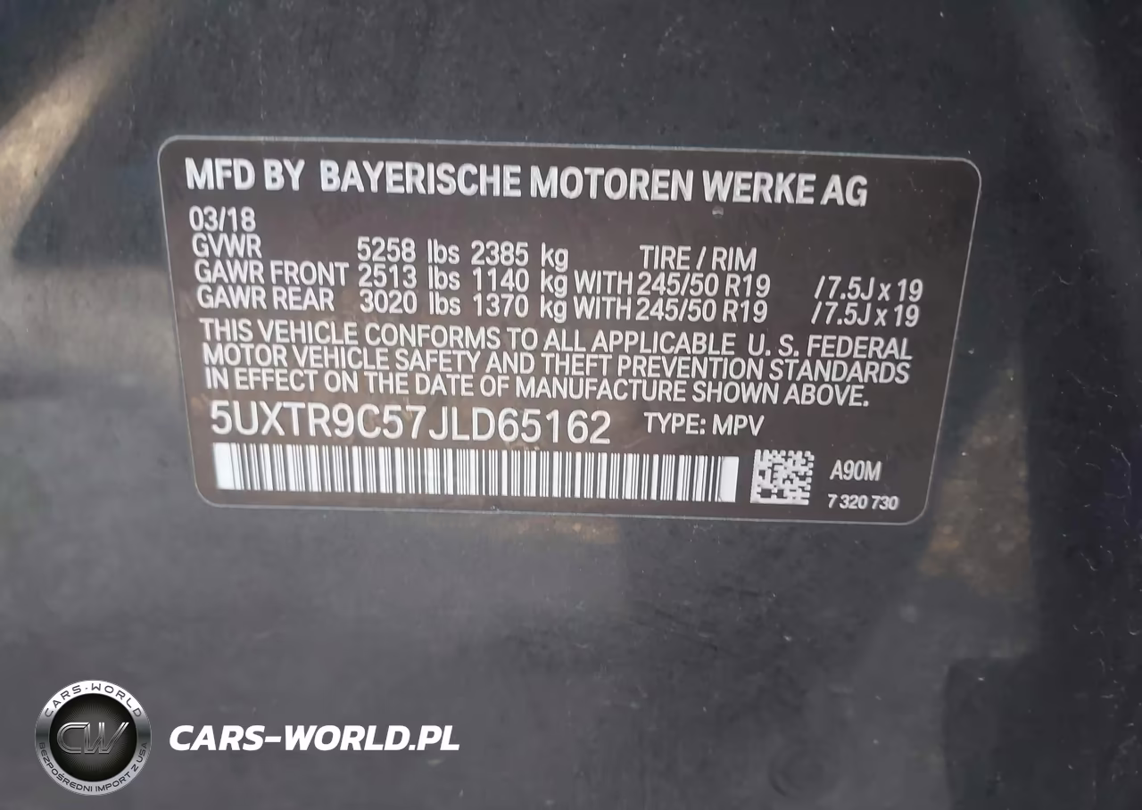 2018 BMW X3 xDrive30I VIN:5UXTR9C57JLD65162 - 9