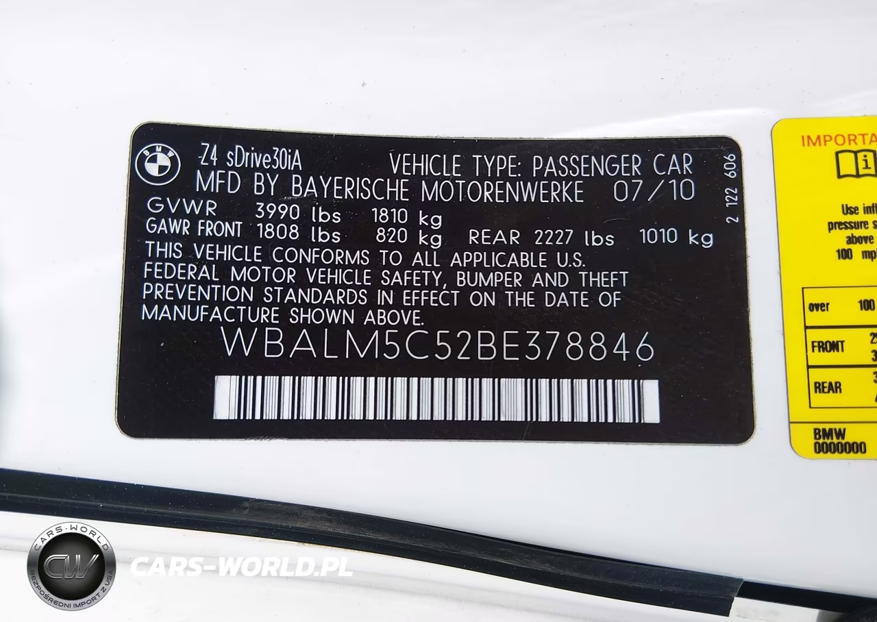 2011 BMW Z4 Sdrive30I VIN:WBALM5C52BE378846 - 9