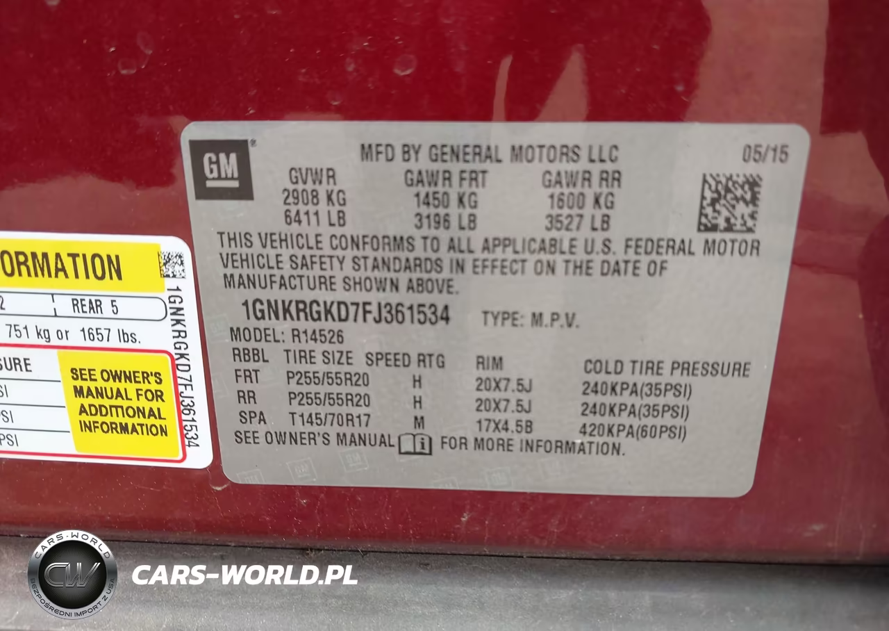2015 Chevrolet Traverse Lt VIN:1GNKRGKD7FJ361534 - 9