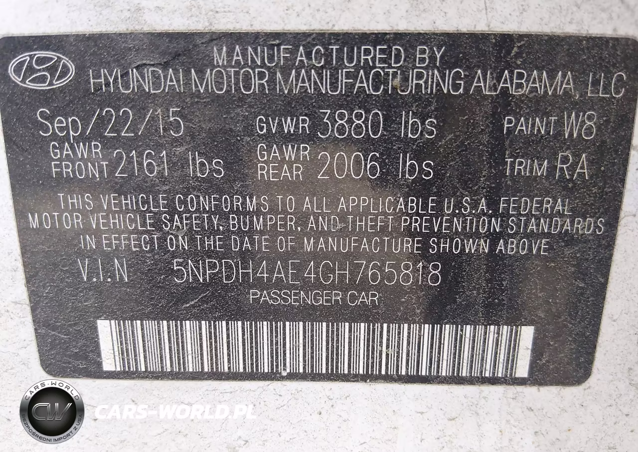 2016 Hyundai Elantra Se VIN:5NPDH4AE4GH765818 - 9