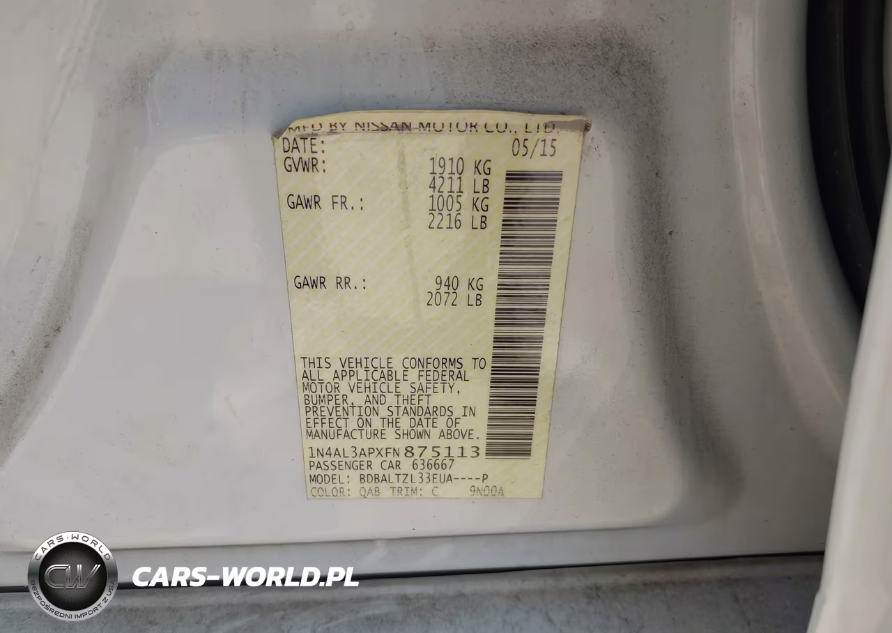 2015 Nissan Altima 2.5 Sl VIN:1N4AL3APXFN875113 - 9