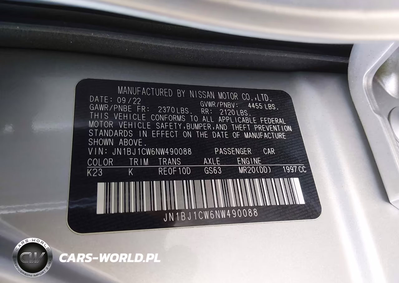 2022 Nissan Rogue Sport Sl Awd Xtronic Cvt VIN:JN1BJ1CW6NW490088 - 9