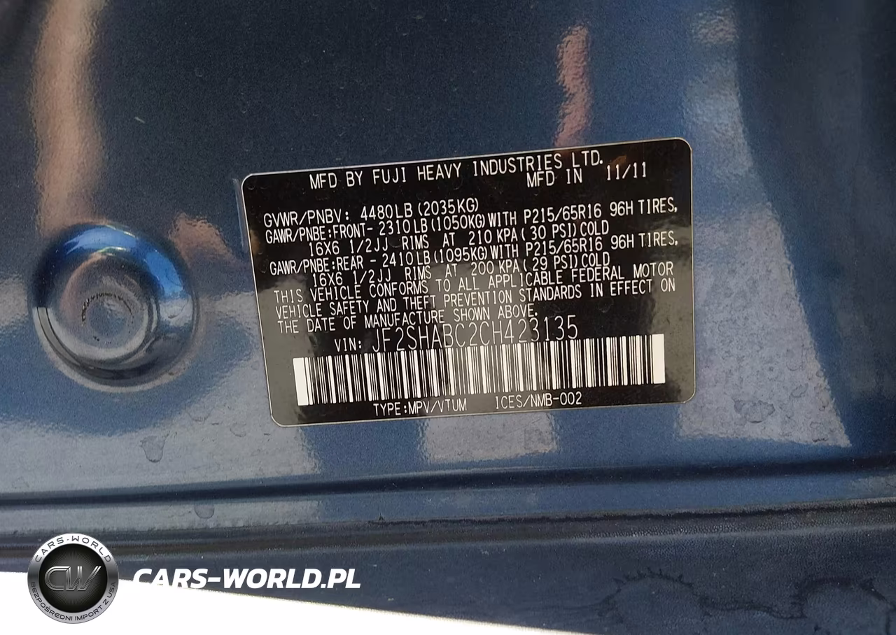 2012 Subaru Forester 2.5X VIN:JF2SHABC2CH423135 - 9