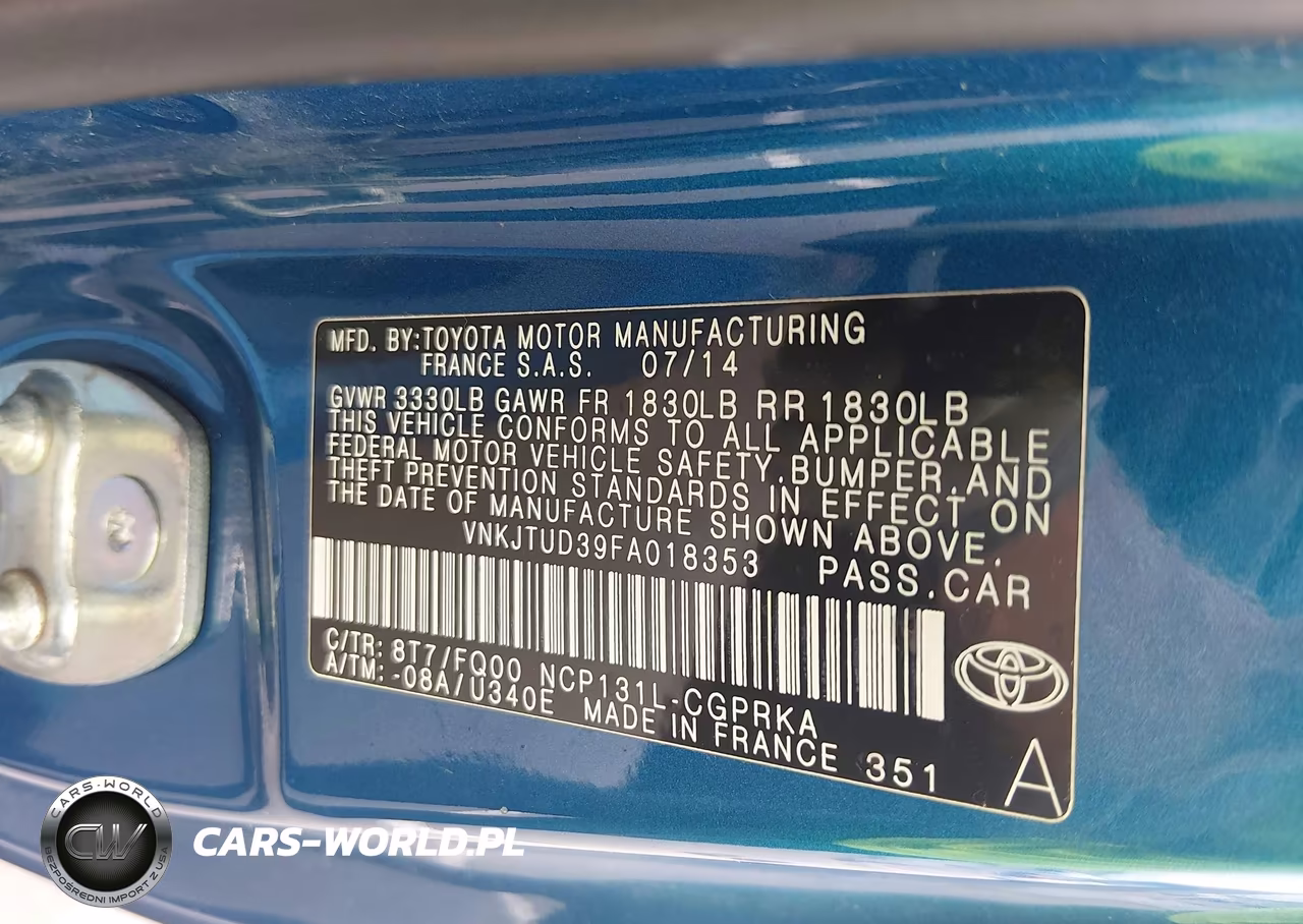 2015 Toyota Yaris L VIN:VNKJTUD39FA018353 - 9
