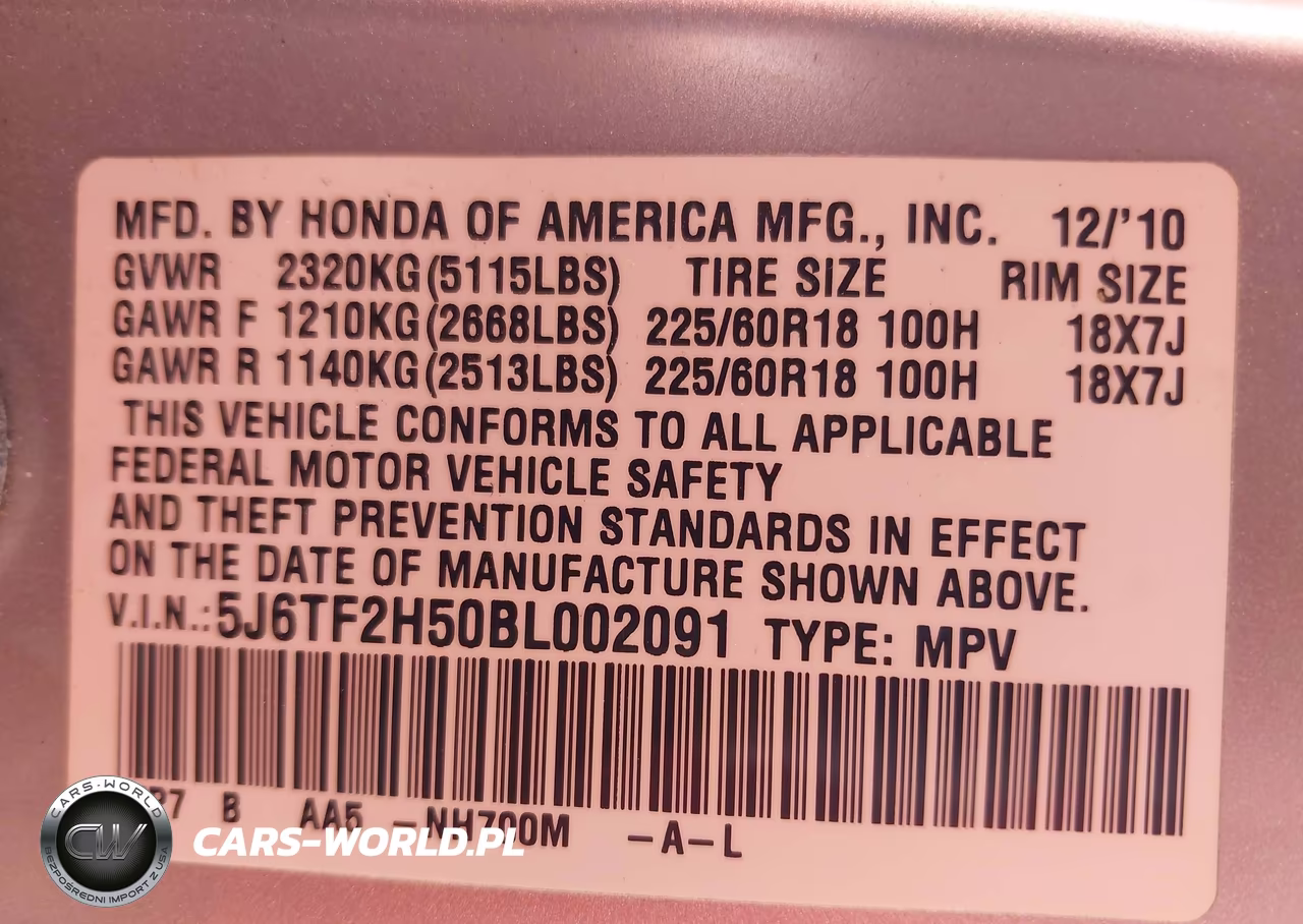 2011 Honda Accord Crosstour Ex-L VIN:5J6TF2H50BL002091 - 9